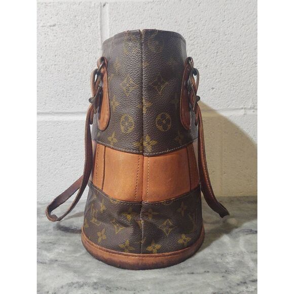 Rare VTG Louis Vuitton Monogram Marais Bucket Purse Handbag LV 1970s French Co - Picture 2 of 11